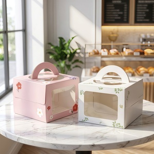 Cajas Pequeñas para Pasteles de Boda, Caja de Cartón Blanca con Ventana para Invitados, Empaque Individual para Regalos - Product Image 1