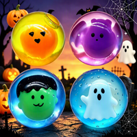 Jouet Squishy Rond en Forme de Glaçon pour Halloween, Rempli de Maltose TPR, Anti-Stress, à Presser, Boîte Mystère, Cadeau