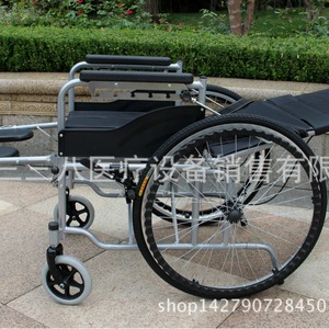 Fauteuil roulant manuel 338 en acier épaissi entièrement inclinable et pliable avec fonction toilette pour personnes âgées et handicapées - Product Image 1