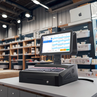 Système de point de vente tactile K11-4 Windows 15,6 pouces, résolution 1366x768, 6 ports USB, imprimante thermique 58 mm, tiroir-caisse, CE FCC