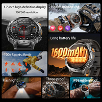 Montre connectée d'extérieur AK125 en promotion usine, étanche IP68 pour appels, écran IPS 1,7'', lampe torche, autonomie de 5 jours, boussole sportive, SDK