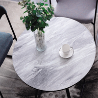 Table à thé moderne en verre, table basse de négociation, table ronde pour appartement, vente en gros