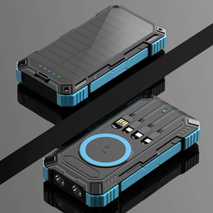 Wholesale Solar Portable Logo Wireless Powerbank 20000mah Fast Charging 12v Built in <b>Cables</b> <b>Type</b> <b>C</b> for Cell Phone Power Bank - Product Image 4