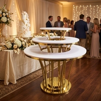 Table à gâteau de mariage en acier inoxydable de style minimaliste chinois, support à desserts pour location de mariage, pour la mariée et le marié