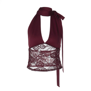 19 Lady Sey Patcwork Top de encaje sin tirantes con escote en V profundo - Product Image 5
