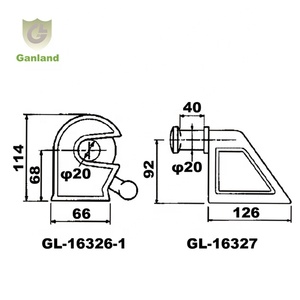 GL-16326-1/16327 Benne <span class=keywords><strong>Remorque</strong></span> Hayon Verrou Avec 20mm Pivot - Product Image 3
