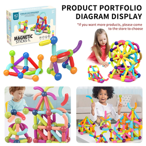 Bloques de Construcción Magnéticos 3D STEM, Palitos y Bolas Coloridos, Juguetes Educativos Creativos para Niños - Product Image 3