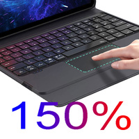 Nouvel étui clavier magnétique intelligent sans fil BT avec trackpad pour iPad Pro 12.9/12/9 2018-2022, rétroéclairage RGB, matériaux PU+TPU+ABS, USB HL100