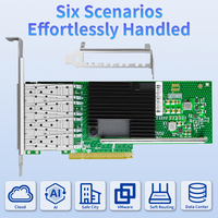 Carte réseau serveur Intel X710-DA4 Quad Port 10GbE SFP+ NIC PCIe X8 pour la virtualisation des centres de données