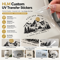 Autocollants de transfert UV DTF personnalisés, imperméables, avec logo en relief 3D, étiquettes en vinyle transparent pour bouteilles, gobelets, verre, plastique