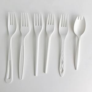 100% Cornstarch CPLA plant biodegradable utensils disposable white plastic heavy duty cutlery