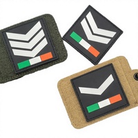 Écussons thermocollants 3D en PVC/Silicone avec fleurs et cœurs appliqués, patchs tactiques carrés en chenille avec drapeau irlandais, pour vestes et chapeaux