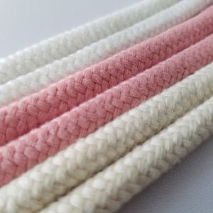 8mm White Cotton Cord with Silicone Tips Aglets for Hoodie Laces - Product Image 2