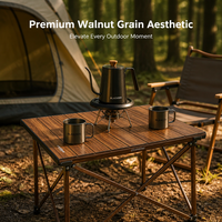 Table pliante de camping extérieure personnalisée, portable, réglable, pour pique-nique, tactique, en alliage d'aluminium, mobilier d'extérieur, table à roulettes, 2-4 personnes