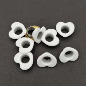 Custom Nickel-Free special shape heart grommet white brass pattern shape eyelet