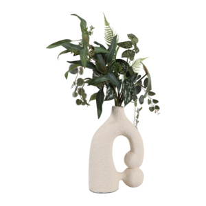 Vaso in ceramica astratto a forma di anello, vaso per fiori in terracotta per decorazioni per la casa, soggiorno, elemento scultoreo. - Product Image 2