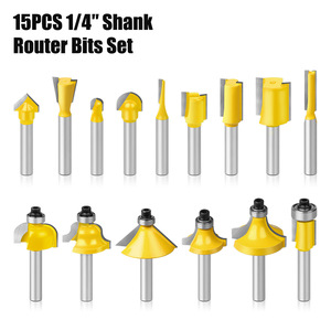 Set di 15 Frese per Router con Gambo Rotondo e Scatola in Legno, Set di Frese a Doppio Flusso, Utensili per Lavorazione del Legno - Product Image 5
