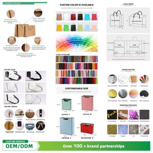 Tas Kertas Hadiah Belanja dengan Pegangan Panjang Setinggi Bahu, Bersertifikat FSC, Langsung dari Pabrik, Kemasan Tas Kertas Cetak dengan Logo Anda Sendiri - Product Image 3