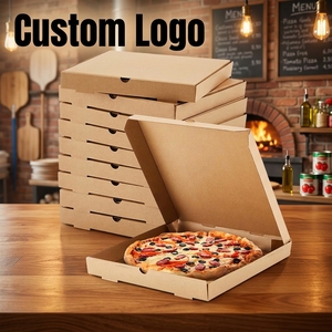 Scatole per <span class=keywords><strong>Pizza</strong></span> <span class=keywords><strong>in</strong></span> Cartone Ondulato Kraft Personalizzate 16x16 Pollici, Contenitori Usa e Getta per Asporto <span class=keywords><strong>di</strong></span> Torte, Ciambelle e Prodotti Artigianali - Product Image 1