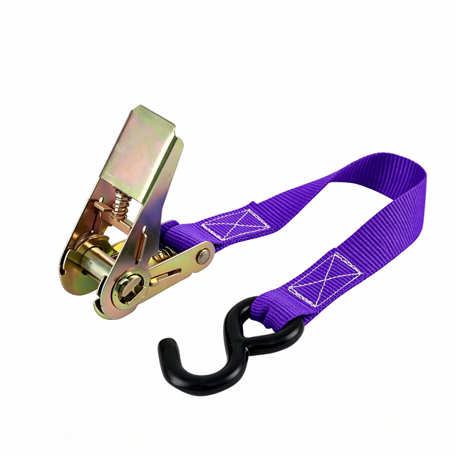 Ratchet Tie Strap 25mm 1inch 1760 LBS Break Strength Polyester GS/TUV Certified S-Hooks Ratchet Buckle Cargo Control Strap