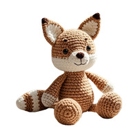 Jouets en peluche de renard tricotés à la main personnalisés en gros poupées en peluche lapin animal à tricoter jouet en peluche à tricoter