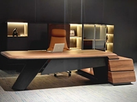 Bureau de direction moderne en bois écologique avec tiroirs et rangements, design antique, garantie 5 ans