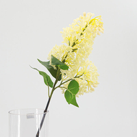 Fleurs artificielles en latex lilas faites à la main, 72 cm, 2 branches, pour la décoration de la maison, de l'hôtel, de la table à manger, de la remise des diplômes, de Pâques
