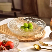 Nouveau Style luxe verre fruits Transparent irrégulière tourbillon assiette grande taille bol en verre clair verre chargeur assiette