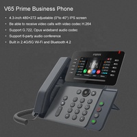 Écran LCD couleur de 4.3 pouces V65 téléphone IP Wifi 6 fêtes conférence téléphonique Voip Sip avec 20 lignes Sip