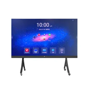 Panel Tv Led datar 4K, sistem kontrol Android bawaan ramah pengguna dengan layar 4:3 untuk ruang rapat