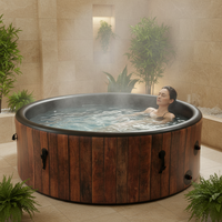 Piscine gonflable Drop-Stitch pour 6 personnes, spa extérieur pour enfants, couverture thermique économe en énergie, 180 jets à bulles, chauffage rapide, portable