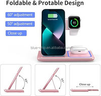 Lampe de table pliante Led Touch avec logo pliable 15W rapide double 3 en 1 bon marché montre chargeur de montre sans fil aimant de charge