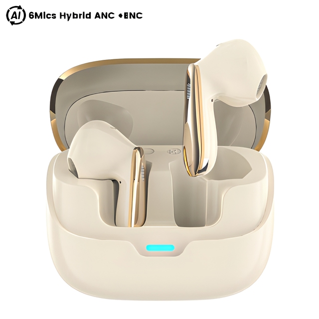 Advanced AI Translator Semi-in-ear TWS Earbuds BT V5.4 JL Chipset ANC ENC 6Mics 13mm Driver AAC IPX5 Waterproof Touch Control