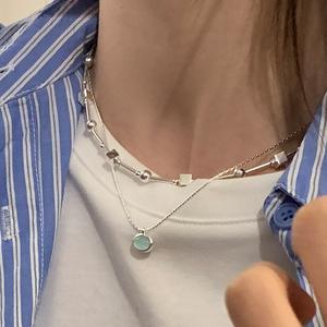 Collier en argent pur S925, version coréenne, mignon chien ballon, perles de riz olive, chaîne, luxe léger, mode de niche, collier à perles - Product Image 3