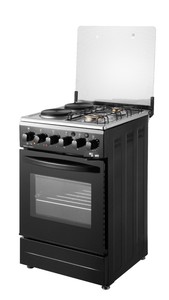 Cuisinière autonome populaire aux spécifications européennes, 50 cm, 2 brûleurs gaz, 2 plaques électriques avec four combiné vertical tout-en-un - Product Image 6