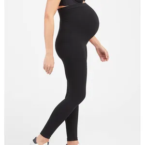 Roupas leggings para grávidas, mulheres, perneiras sobre barriga, calças de enfermagem, sem costura, leggings de maternidade