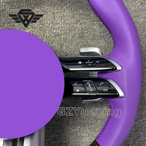 <span class=keywords><strong>Volant</strong></span> de voiture en cuir plat violet en fibre de carbone personnalisé, adapté à <span class=keywords><strong>Mercedes</strong></span> Benz W204 W205 W213 W211 W212 G63 CLA AMG - Product Image 3