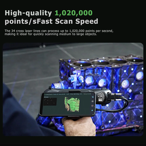 Premier scanner 3D sans fil au monde à laser bleu et NIR, original <span class=keywords><strong>CR</strong></span>, RaptorX, précision de 0,02 mm, qualité métrologique, 34+7 lignes, industriel/impression 3D, USB - Product Image 3