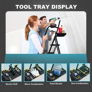 Household <b>Folding</b> Telescopic A Frame Ladder With Handrail Multi-Function <b>Step</b> <b>Stool</b> Climbing Ladder Storage Stand - Product Image 6