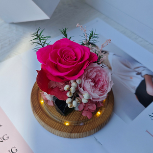 Lovebay Bán Buôn Của Mẹ Món Quà Ngày Vĩnh Cửu Bảo Quản Tăng Với <span class=keywords><strong>LED</strong></span> Tự Nhiên Thực Bảo Quản Hoa Hoa Hồng Trong <span class=keywords><strong>Globe</strong></span> Glass Dome - Product Image 6