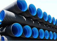 Tuyaux ronds HDPE Sn8 150mm 200mm PE ondulé à double paroi pour le drainage souterrain pour l'agriculture et l'industrie