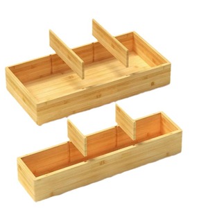 Wooden Compartmentalized Storage <b>Box</b> 32cm x 16cm Eco Friendly Kitchen Condiment Organizer Makeup Holder - Product Image 2