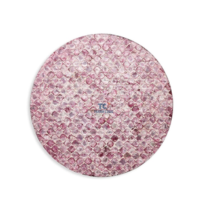 Elegant Product Mother Pearl Inlay Nacre Wood Eco-Friendly Round Boho Kitchen Table Decor Table <b>Placemat</b> Wholesale - Product Image 3