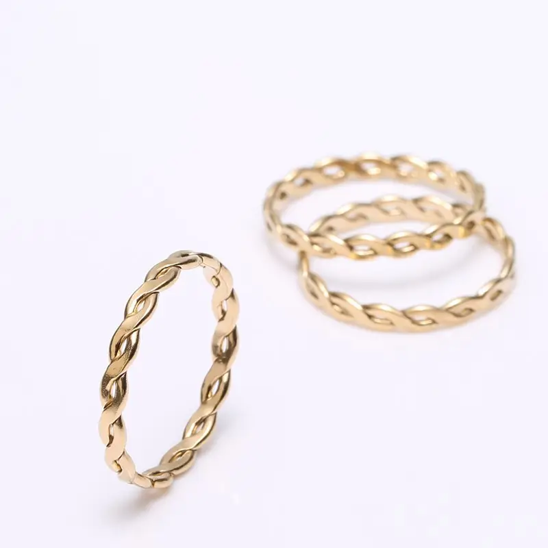 Excellent Quality Fashion Twist 14K Gold Filled Band Jewelry Rings for Women