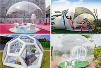 Terrain de jeux gonflable transparent en cristal personnalisé pour enfants, maison à bulles gonflable
