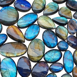 RUHAN GEMS Pierre précieuse naturelle de haute qualité, cabochon ovale en labradorite, éclat bleu, poli, jeu de couleurs, plusieurs tailles 15-20 - Product Image 2