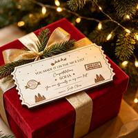 Billet personnalisé en bois pour la liste des bonnes actions de Noël, ornement souvenir de Noël, accessoire de fête, décoration de photomaton, carte de mariage et d'anniversaire