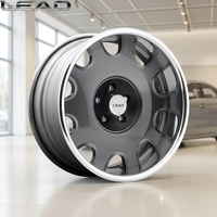 Jantes en alliage d'aluminium forgé sur mesure LEAD, 16-24 pouces, 25 mm, 20 mm, finition gunmetal, lèvre polie, design concave, nouvelle peinture haute performance