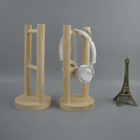 Support pour casque en bois massif, support rond en bois pour casque, support pour écouteurs supra-auriculaires, organisateur de bureau