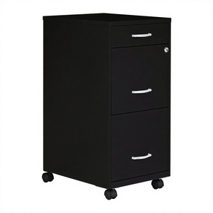Wholesale Custom Commercial Grade Wooden Panel Modern Design Mobile <b>Filing</b> <b>Cabinet</b> 3 Drawers Pulley Key <b>Lock</b> for Office Archives - Product Image 4